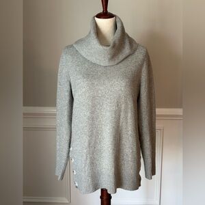 Loft Wool Blend Cowl Neck Side Button Sweater size Medium